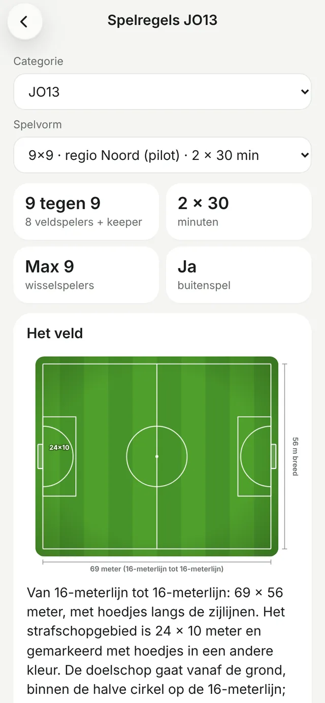 KNVB rules screen